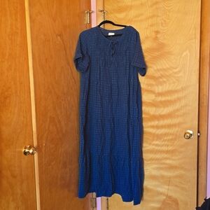 Wonderly Blue Cotton Gauze Dress